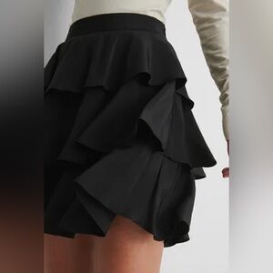 DKNY women black layered tiered skirt NWT
